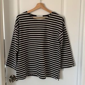 Everlane Breton Stripe top Navy and Bone